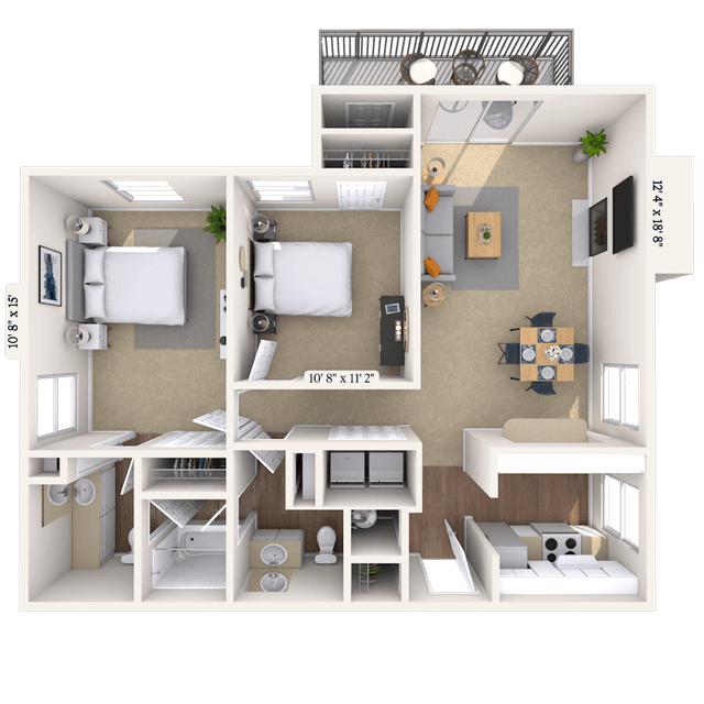 Floorplan image of unit 01101H2A