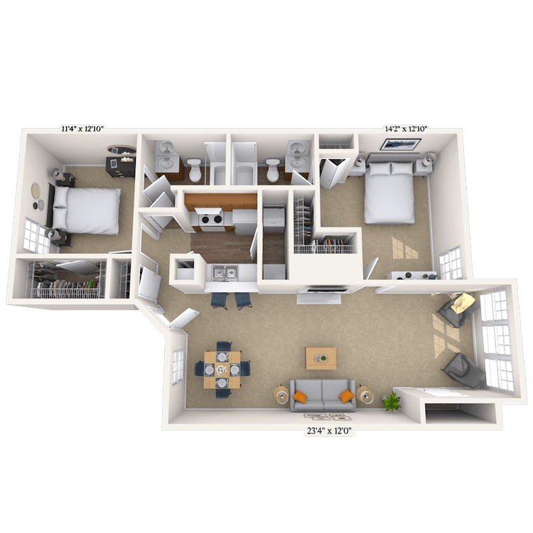 Floorplan image of unit 131305