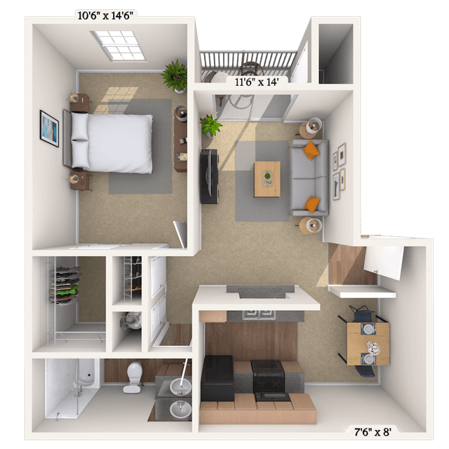 Floorplan image of unit 07714