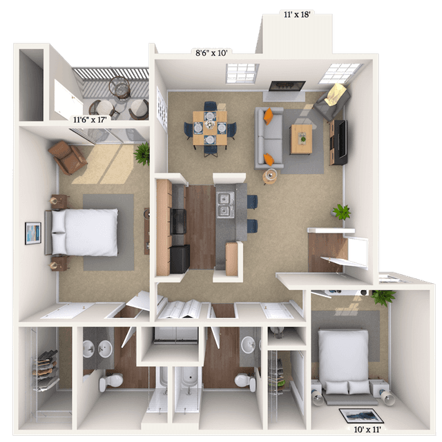 Floorplan image of unit 232316