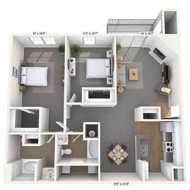 Floorplan image of unit 077096