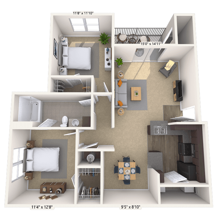 Floorplan image of unit TT202