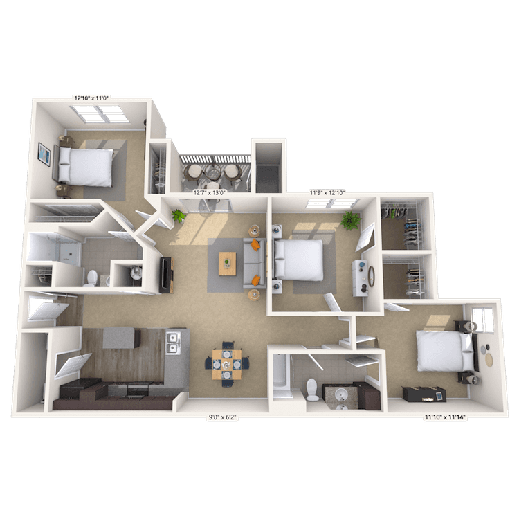 Floorplan image of unit EE101