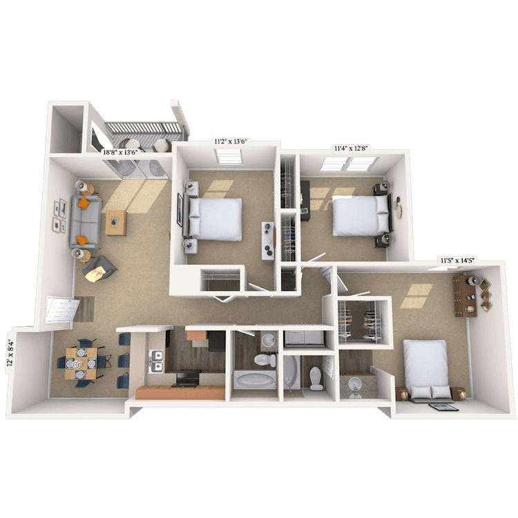 Floorplan image of unit 010125