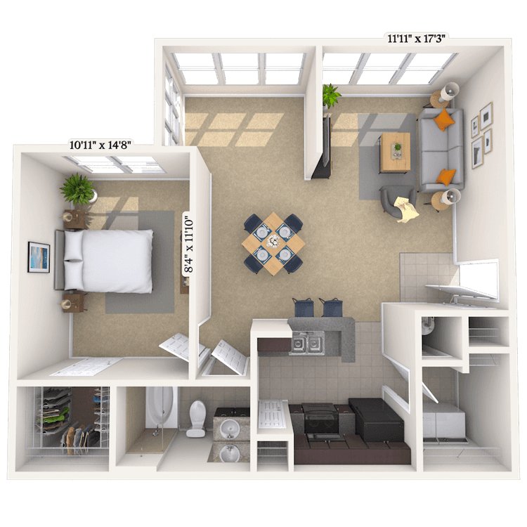 Floorplan image of unit 0404-301