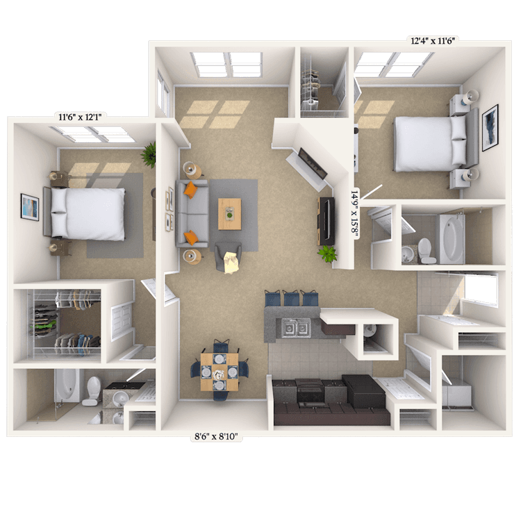 Floorplan image of unit 0101-209