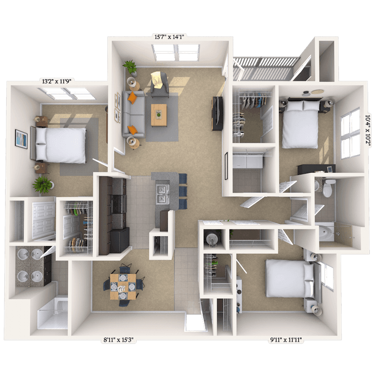 Floorplan image of unit 0909-307