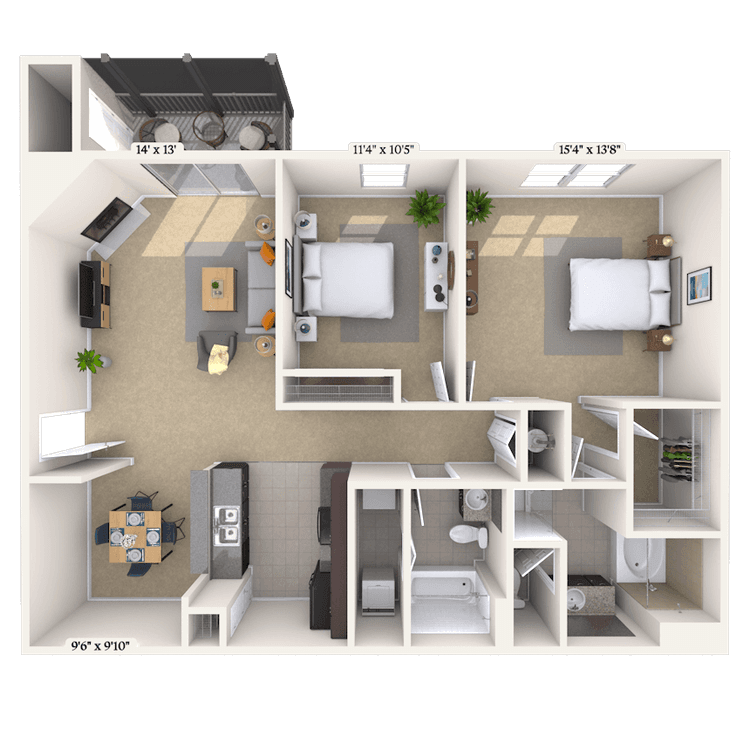 Floorplan image of unit HH101