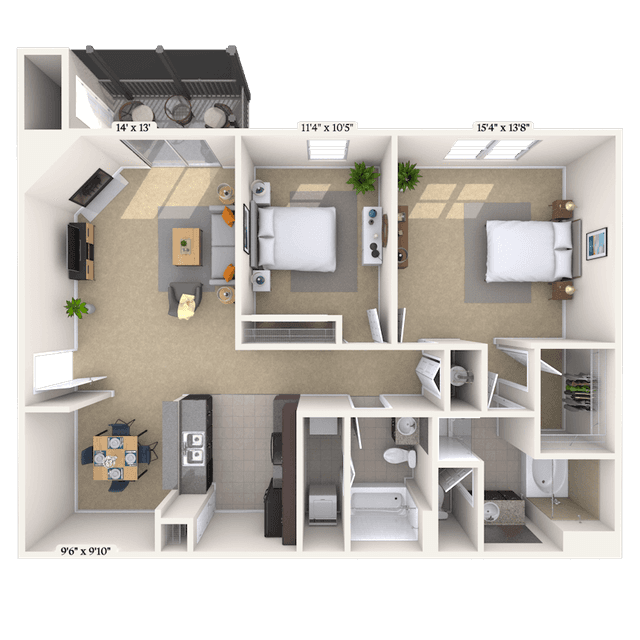 Floorplan image of unit HH106