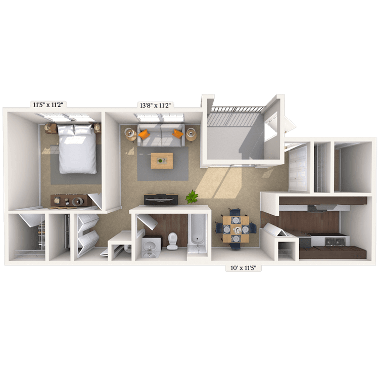 Floorplan image of unit 01104