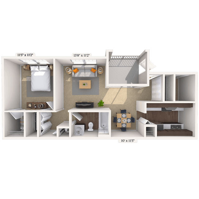 Floorplan image of unit 01158