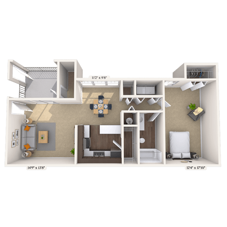 Floorplan image of unit 01039