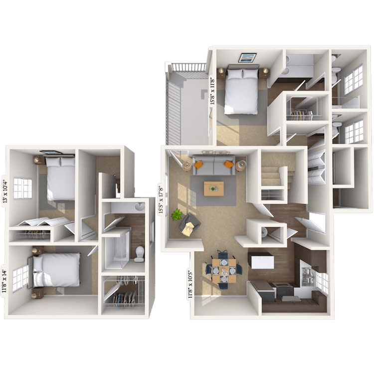Floorplan image of unit 01090