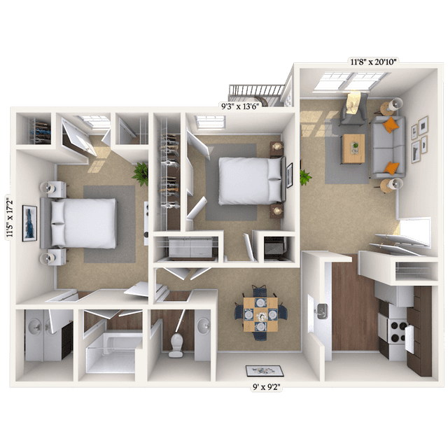 Floorplan image of unit 111104