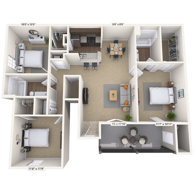 Floorplan image of unit 010513