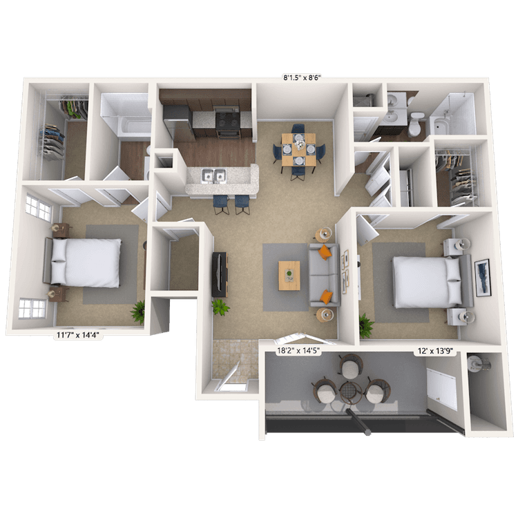 Floorplan image of unit 011518