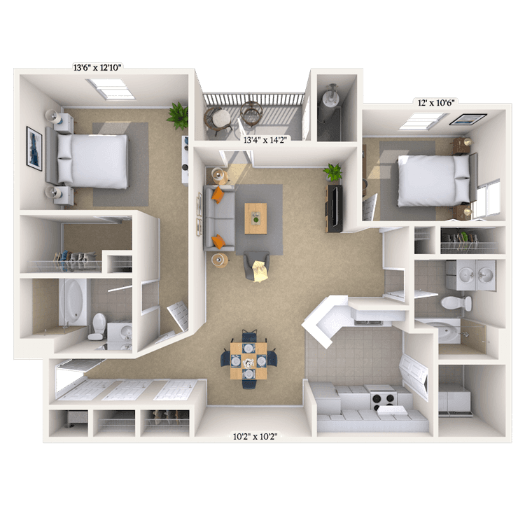 Floorplan image of unit 010614