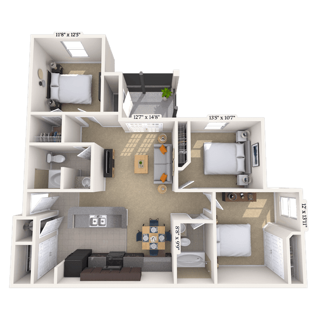 Floorplan image of unit 044207