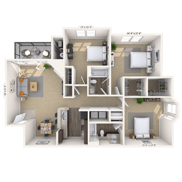 Floorplan image of unit 02204