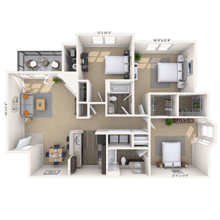 Floorplan image of unit 04414