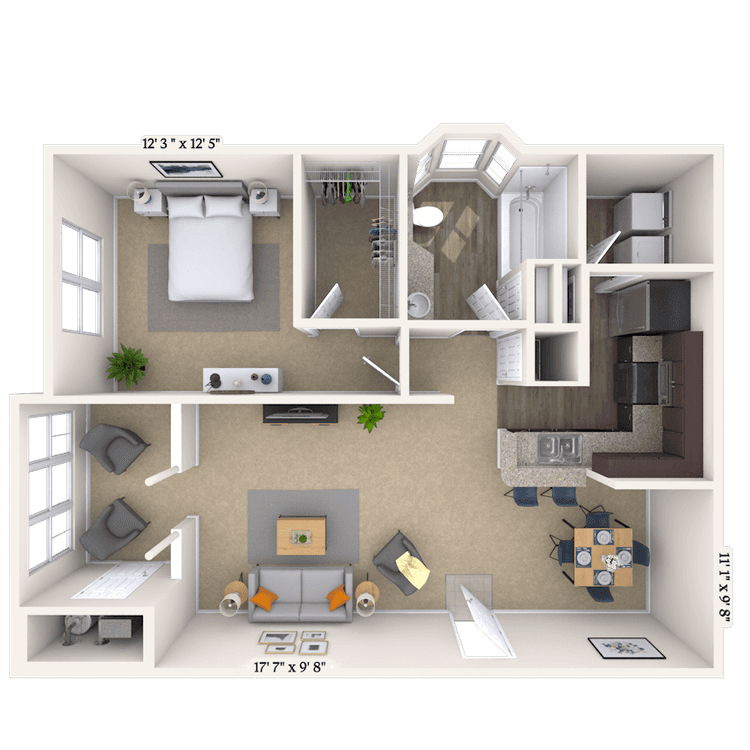 Floorplan image of unit 101025