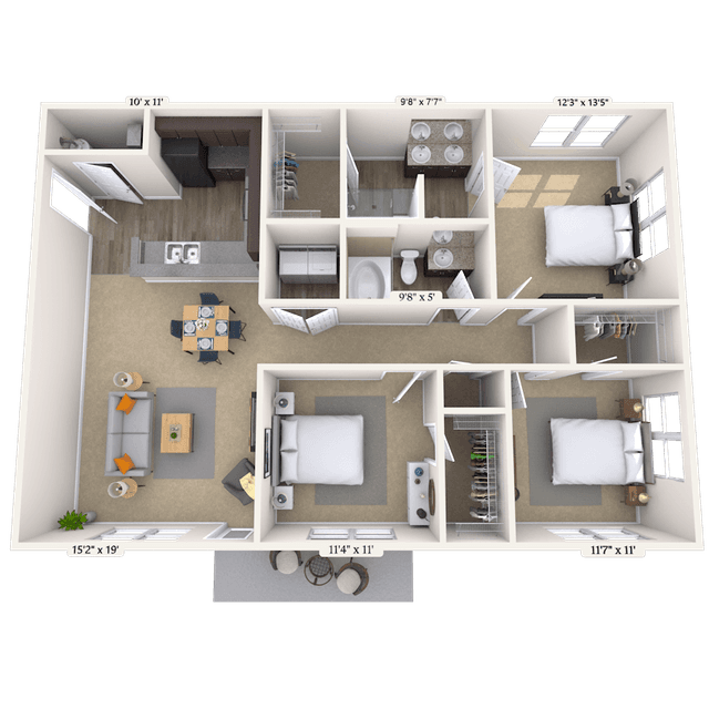 Floorplan image of unit 02-106