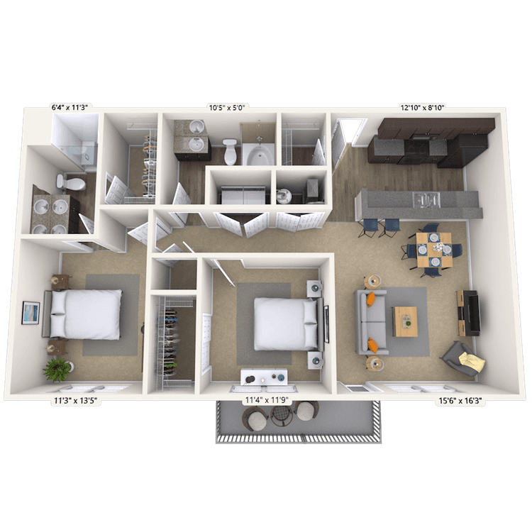 Floorplan image of unit 05-105