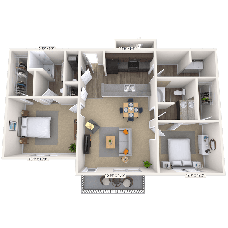 Floorplan image of unit 10-207