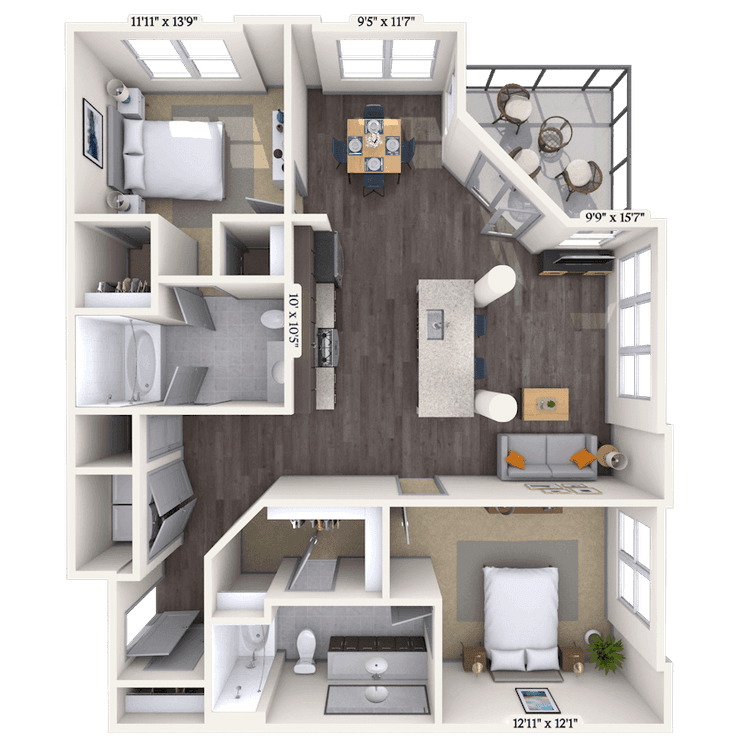 Floorplan image of unit 2400-116