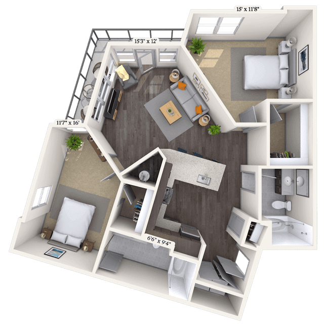 Floorplan image of unit 2400-127