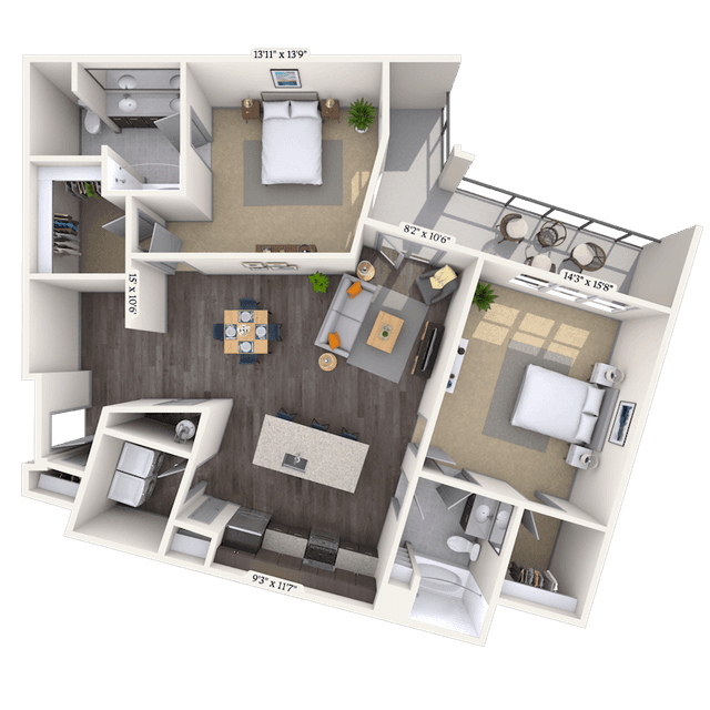 Floorplan image of unit 2400-327
