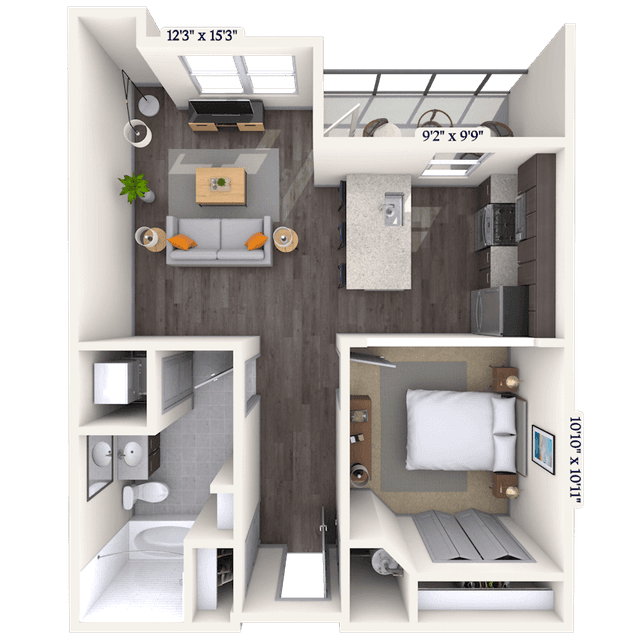 Floorplan image of unit 2400-407