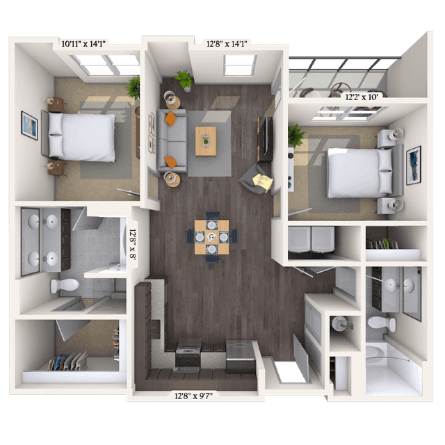 Floorplan image of unit 2402-313