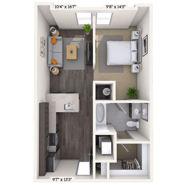 Floorplan image of unit 2402-419