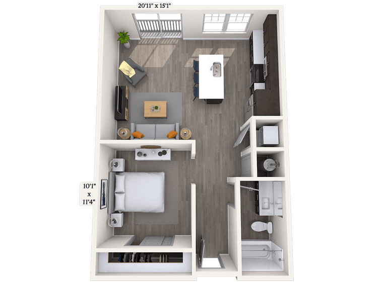 Floorplan image of unit 303