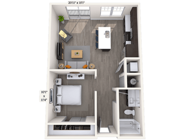 Floorplan image of unit 411