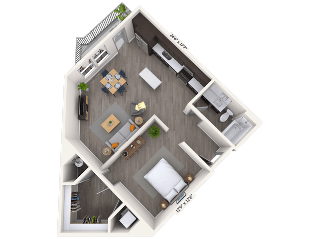 Floorplan image of unit 428