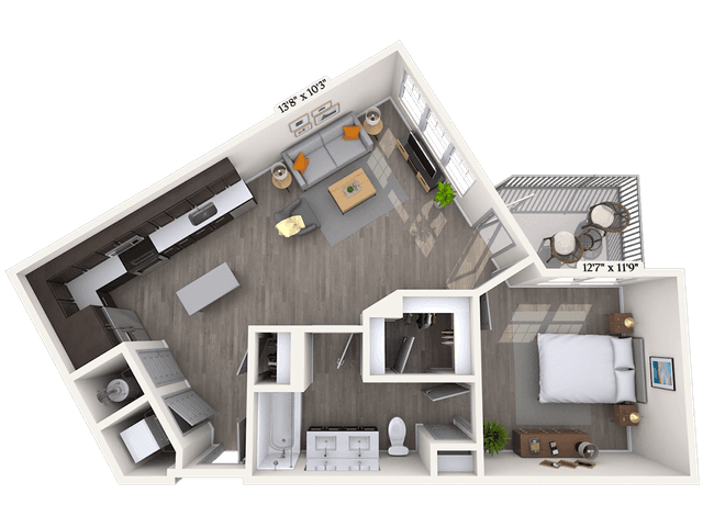 Floorplan image of unit 348