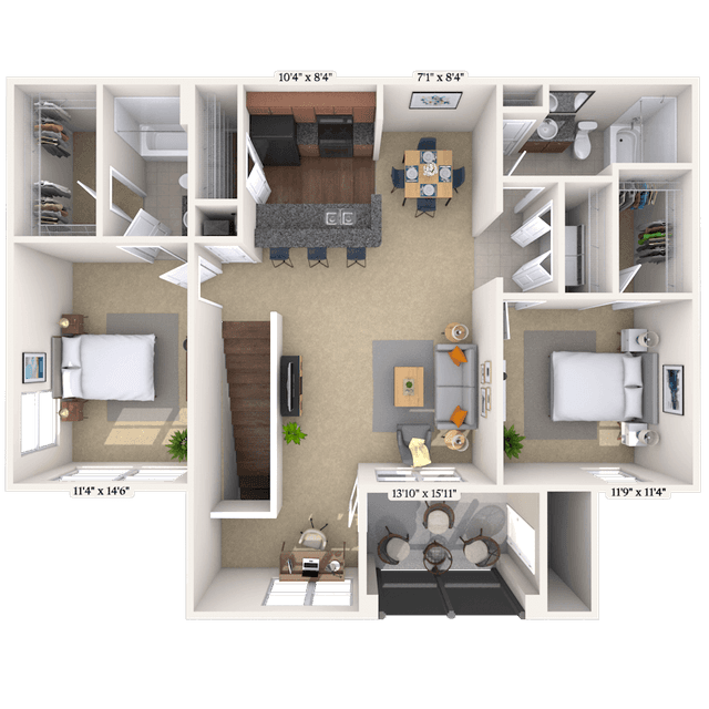 Floorplan image of unit 13127