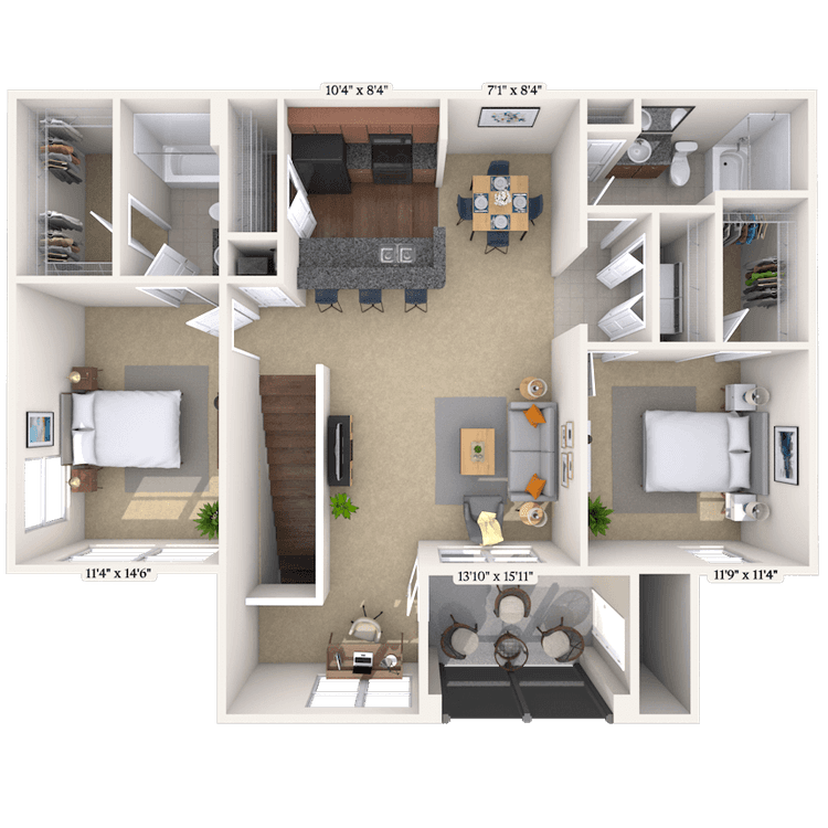 Floorplan image of unit 15127