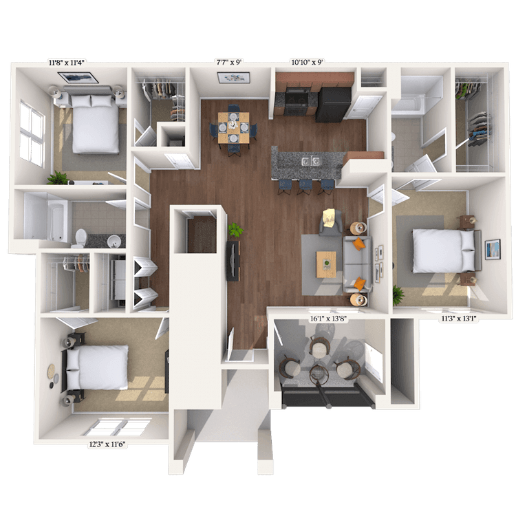Floorplan image of unit 12111
