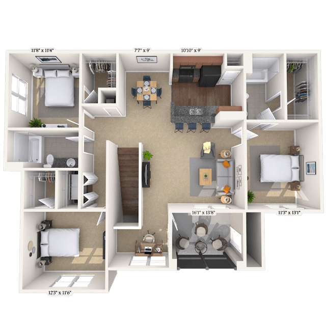 Floorplan image of unit 16121