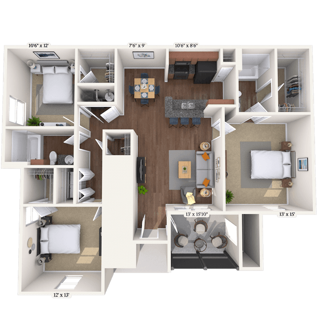Floorplan image of unit II 33-12111
