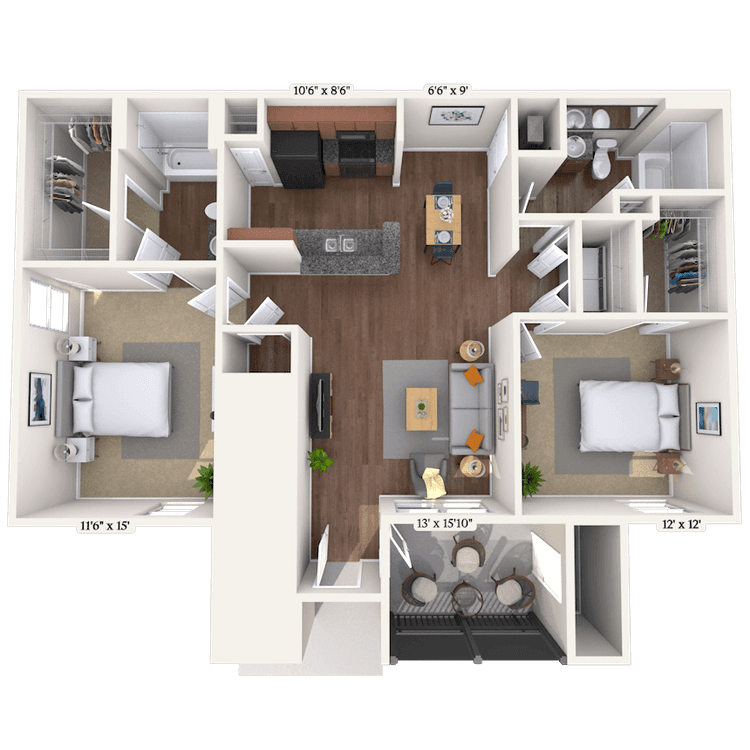 Floorplan image of unit II 37-16111