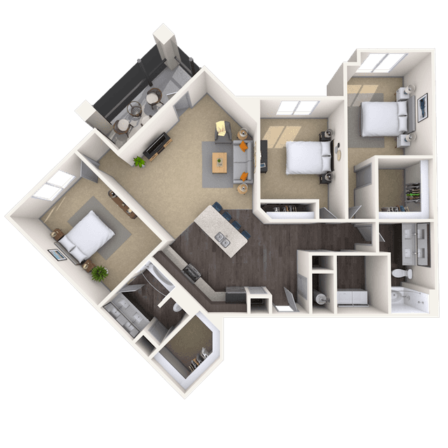 Floorplan image of unit 1201-206