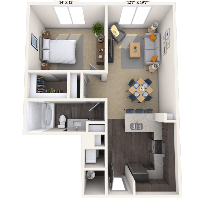 Floorplan image of unit 1400-306