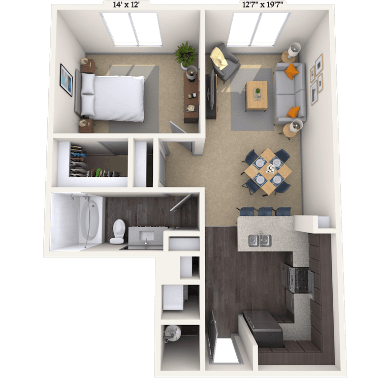 Floorplan image of unit 1500-308