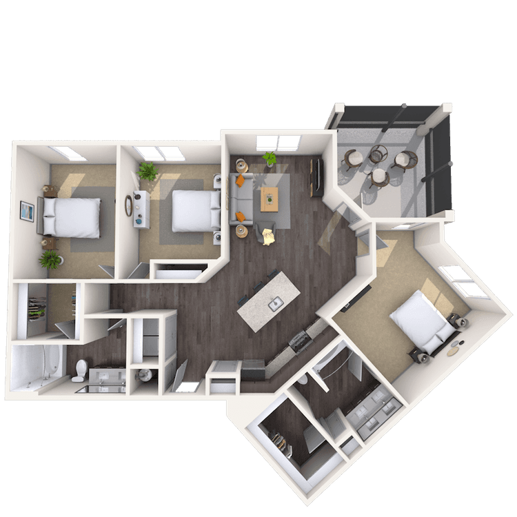 Floorplan image of unit 1400M115