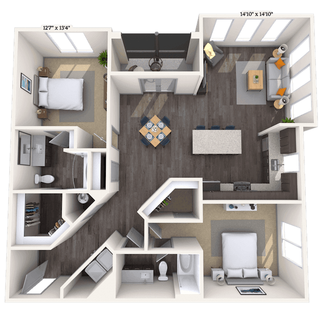 Floorplan image of unit 1400M329