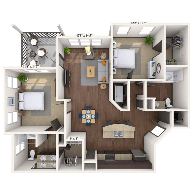 Floorplan image of unit 7102